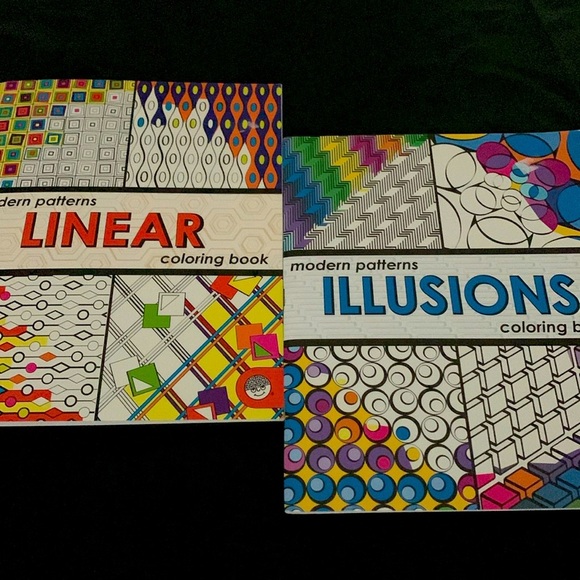 Mindware Modern Pattern Coloring books. Includes Linear & Illusions books. NWOT - Picture 1 of 4